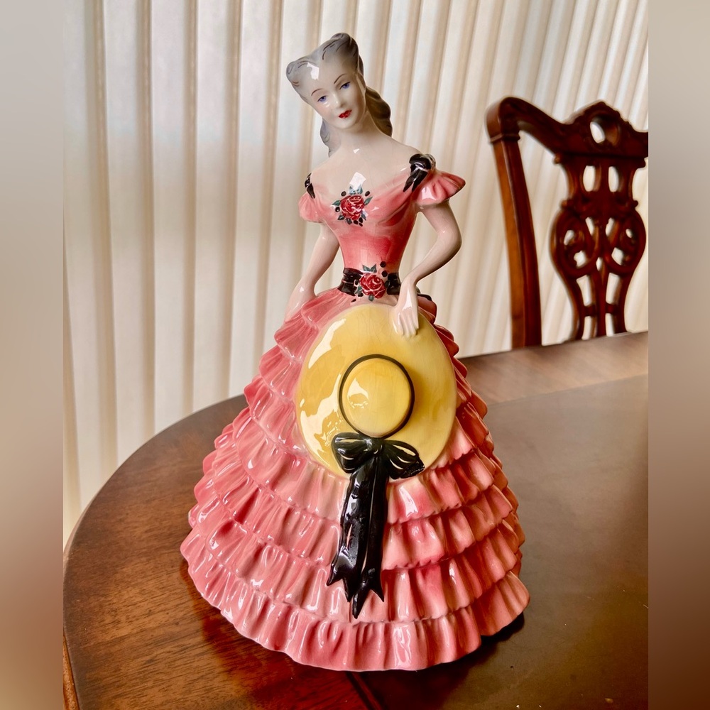 Goldscheider Southern Belle Peggy Porcher Porcelain 9” Figure Ruffle Pink Dress